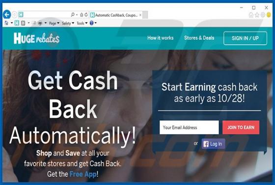 HugeRebates Adware