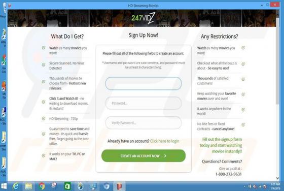 HD Streaming Movies Adware