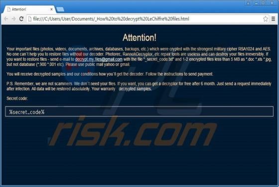 LeChiffre Ransomware