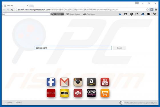Newtabtvgamasearch.com Redirect