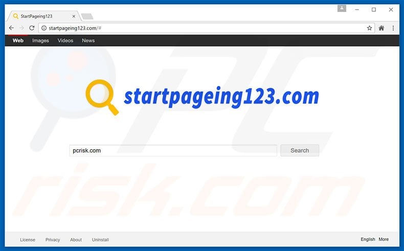 startpageing123.com browser hijacker