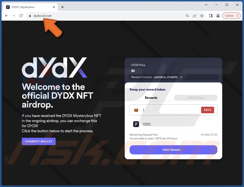 DYDX NFT Airdrop scam