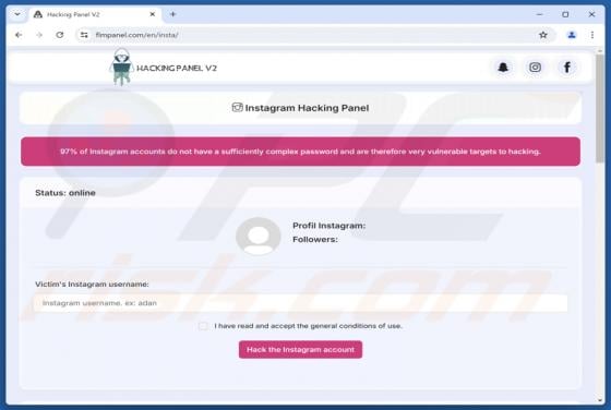 Instagram Account Hack Scam